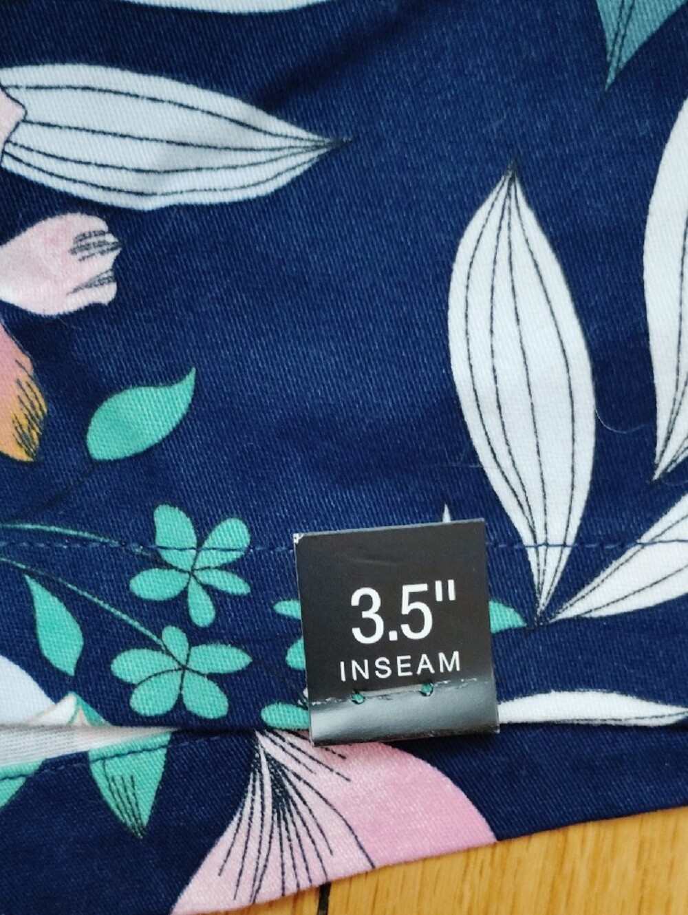 a.n.a Navy Floral Athletic Shorts with Multicolor Blooms - Picture 3 of 10